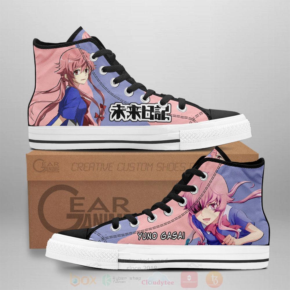 Anime Mirai Nikki The Future Diary Yuno Gasai High Top Canvas Shoes
