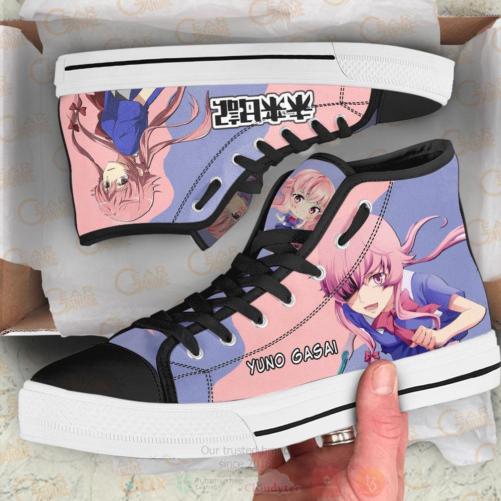 Anime Mirai Nikki The Future Diary Yuno Gasai High Top Canvas Shoes 1