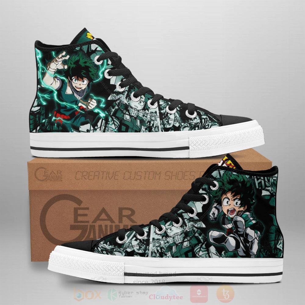 Anime My Hero Academia BNHA Deku High Top Canvas Shoes