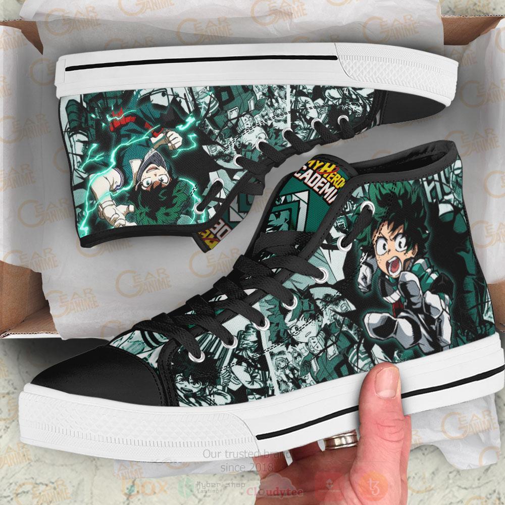 Anime My Hero Academia BNHA Deku High Top Canvas Shoes 1