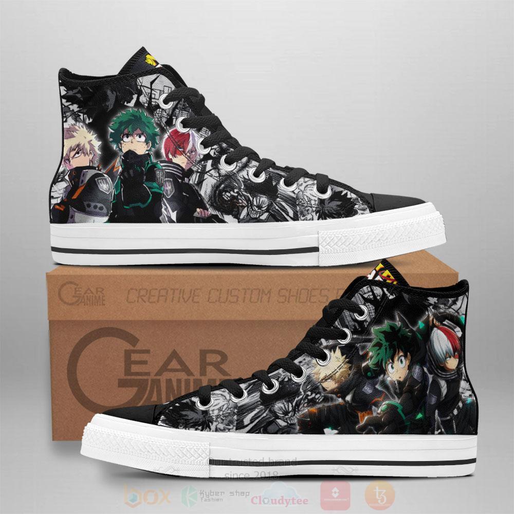 Anime My Hero Academia BNHA Three Musketeers High Top Canvas Shoes