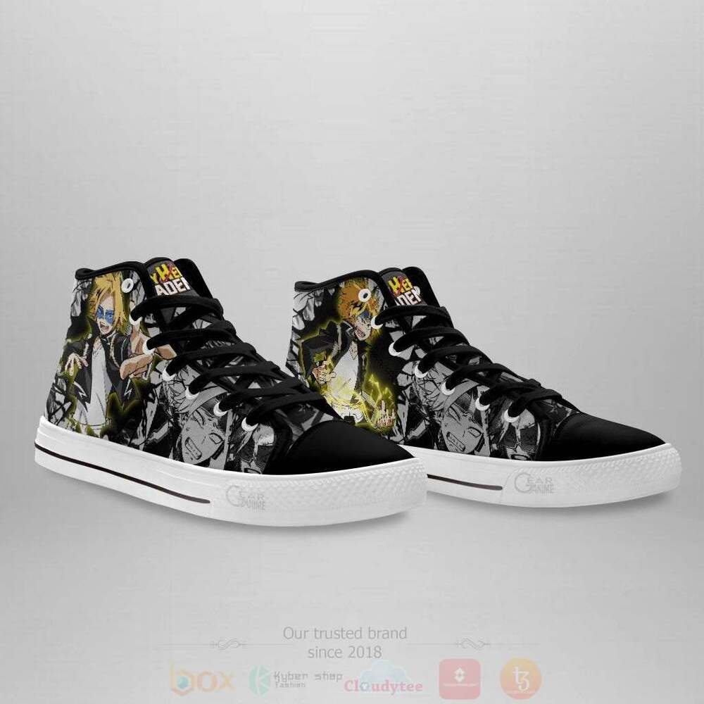 BEST Anime My Hero Academia Denki Kaminari High Top Shoes 3 Anime My Hero Academia Denki Kaminari High Top Canvas Shoes 1 2