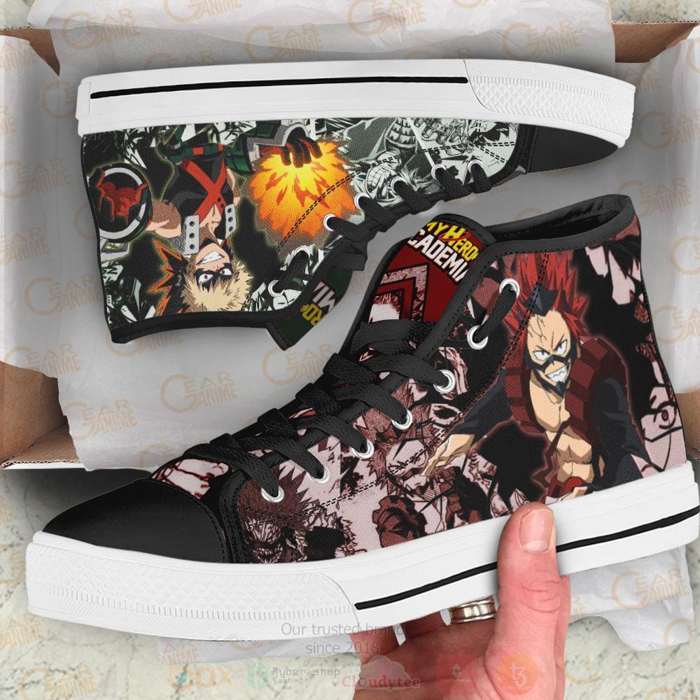Anime My Hero Academia Ejiro and Bakugo High Top Canvas Shoes 1