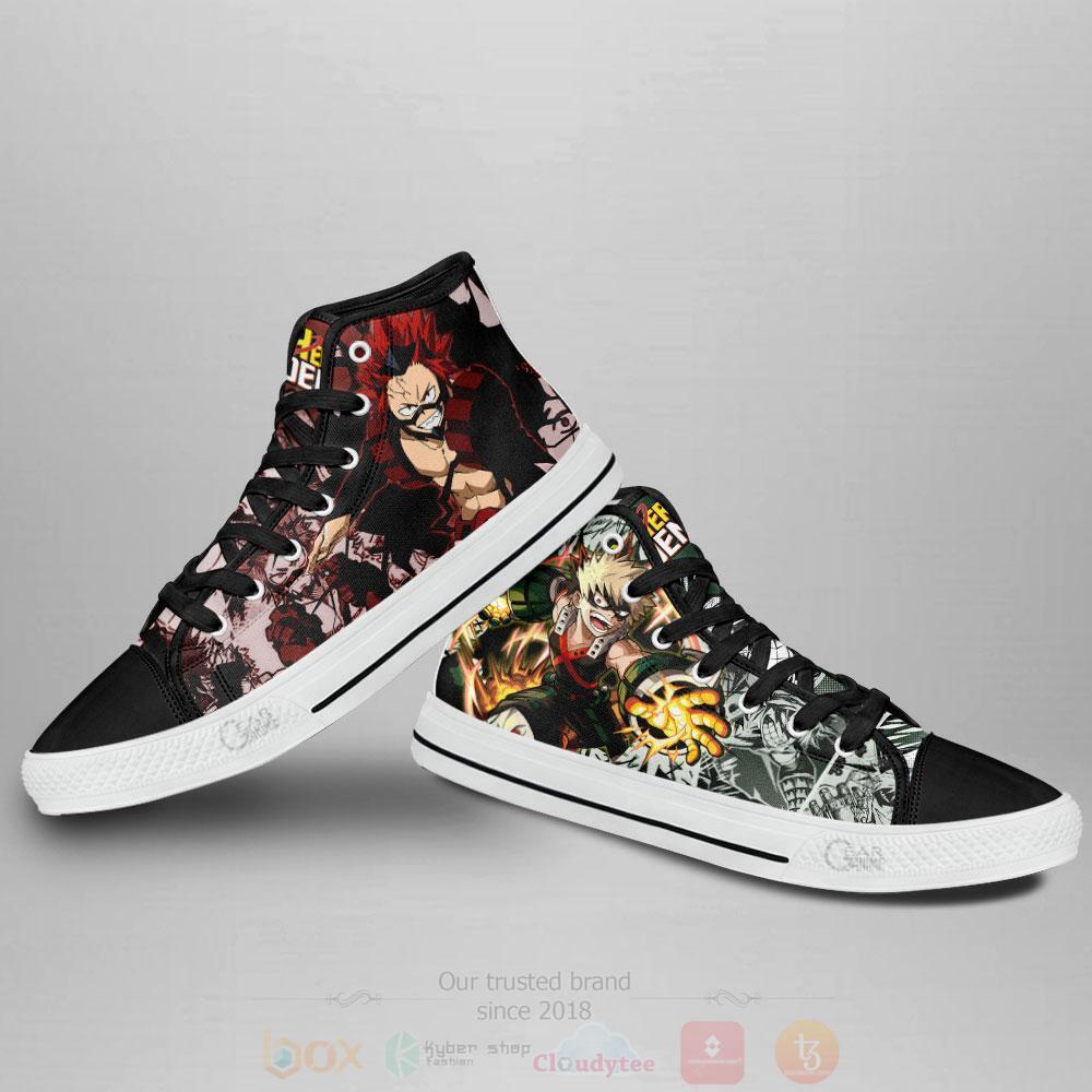 BEST Anime My Hero Academia Ejiro and Bakugo High Top Shoes 3 Anime My Hero Academia Ejiro and Bakugo High Top Canvas Shoes 1 2