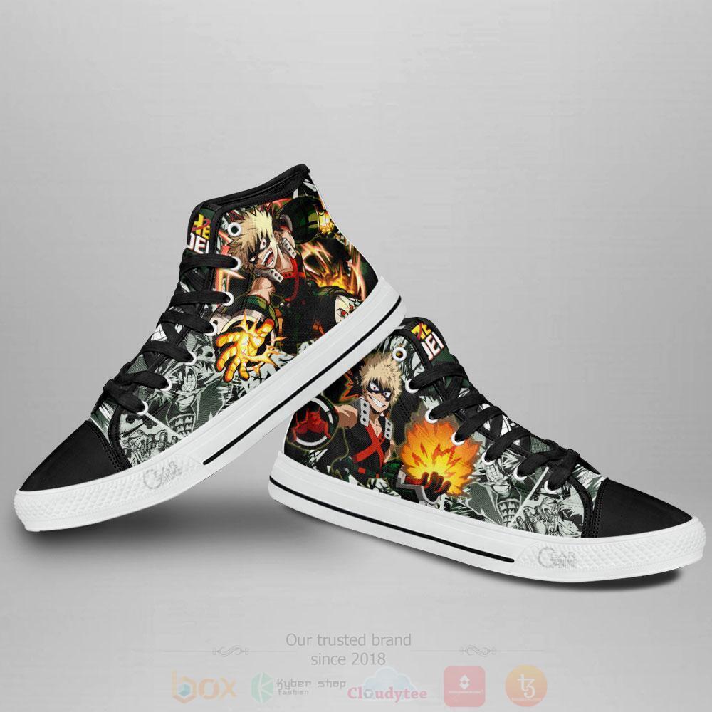 BEST Anime My Hero Academia Katsuki Bakugo High Top Shoes 3 Anime My Hero Academia Katsuki Bakugo High Top Canvas Shoes 1 2