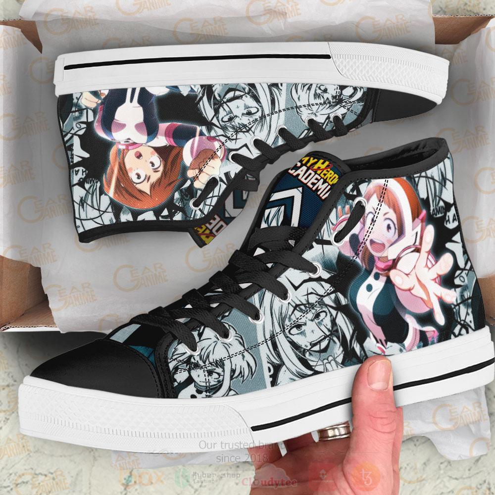 Anime My Hero Academia Ochako Uraraka High Top Canvas Shoes 1