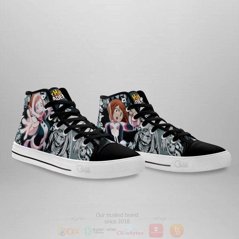 BEST Anime My Hero Academia Ochako Uraraka High Top Shoes 3 Anime My Hero Academia Ochako Uraraka High Top Canvas Shoes 1 2