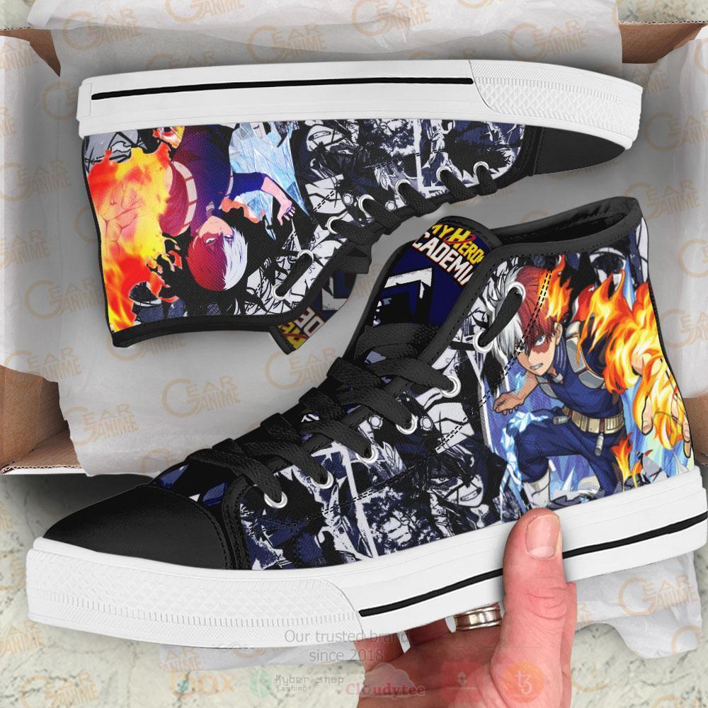 Anime My Hero Academia Shoto Todoroki High Top Canvas Shoes 1