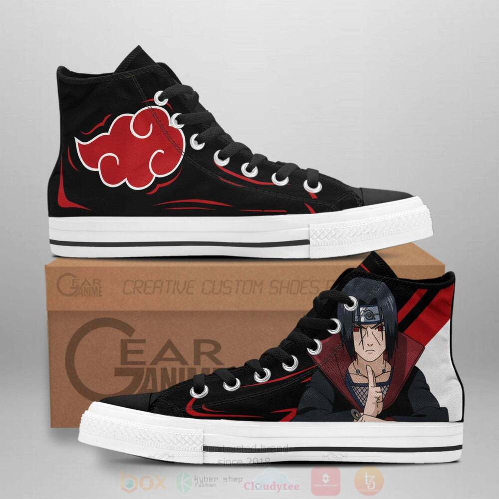 Anime Naruto Akt Itachi High Top Canvas Shoes