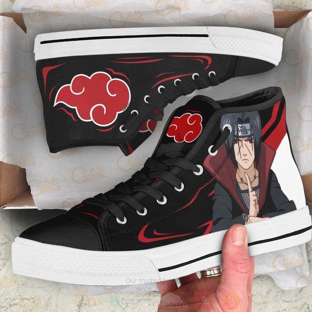 Anime Naruto Akt Itachi High Top Canvas Shoes 1