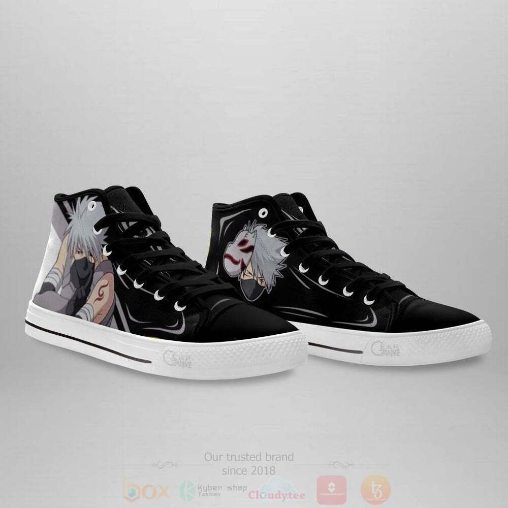 Anime Naruto Anbu Kakashi High Top Canvas Shoes 1