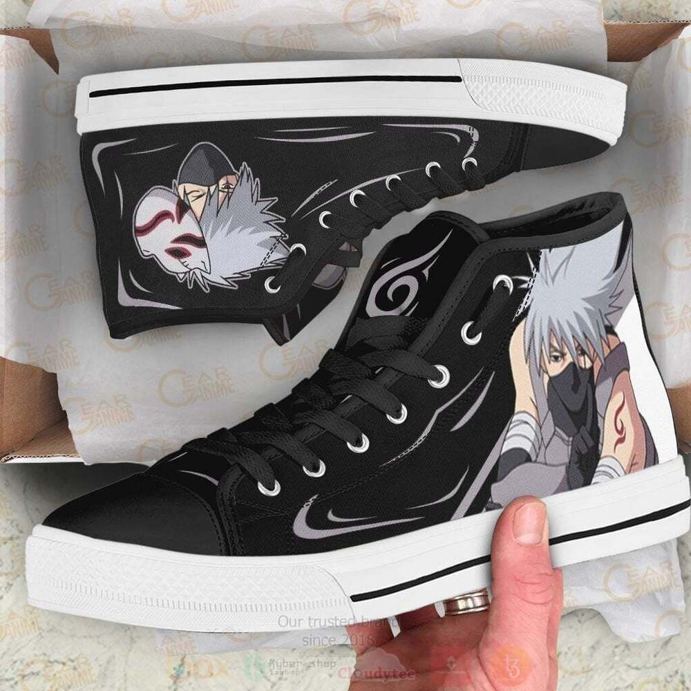 BEST Anime Naruto Anbu Kakashi High Top Shoes 4 Anime Naruto Anbu Kakashi High Top Canvas Shoes 1 2 3