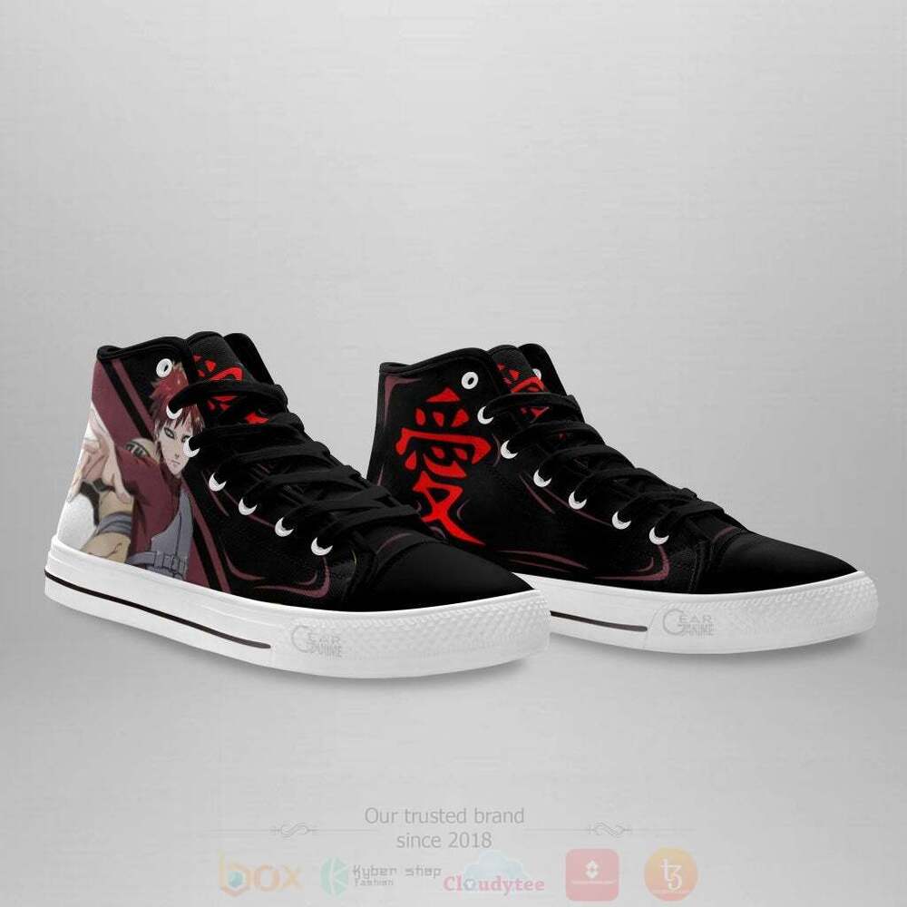 Anime Naruto Gaara High Top Canvas Shoes 1