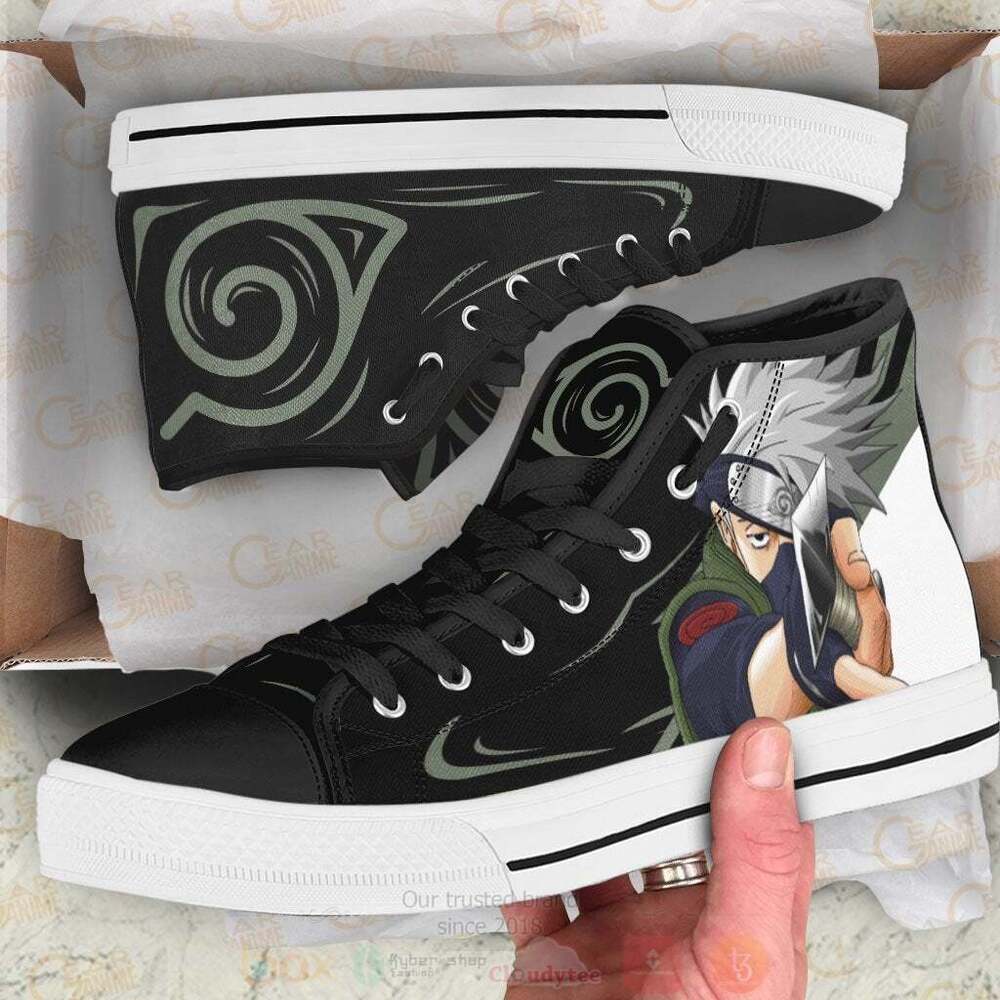 BEST Anime Naruto Hatake Kakashi High Top Shoes 3 Anime Naruto Hatake Kakashi High Top Canvas Shoes 1 2