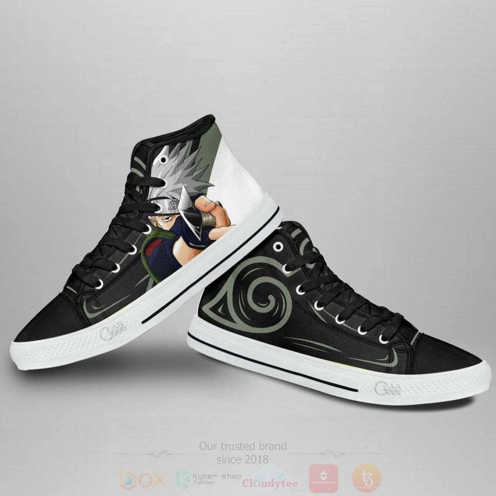 BEST Anime Naruto Hatake Kakashi High Top Shoes 4 Anime Naruto Hatake Kakashi High Top Canvas Shoes 1 2 3
