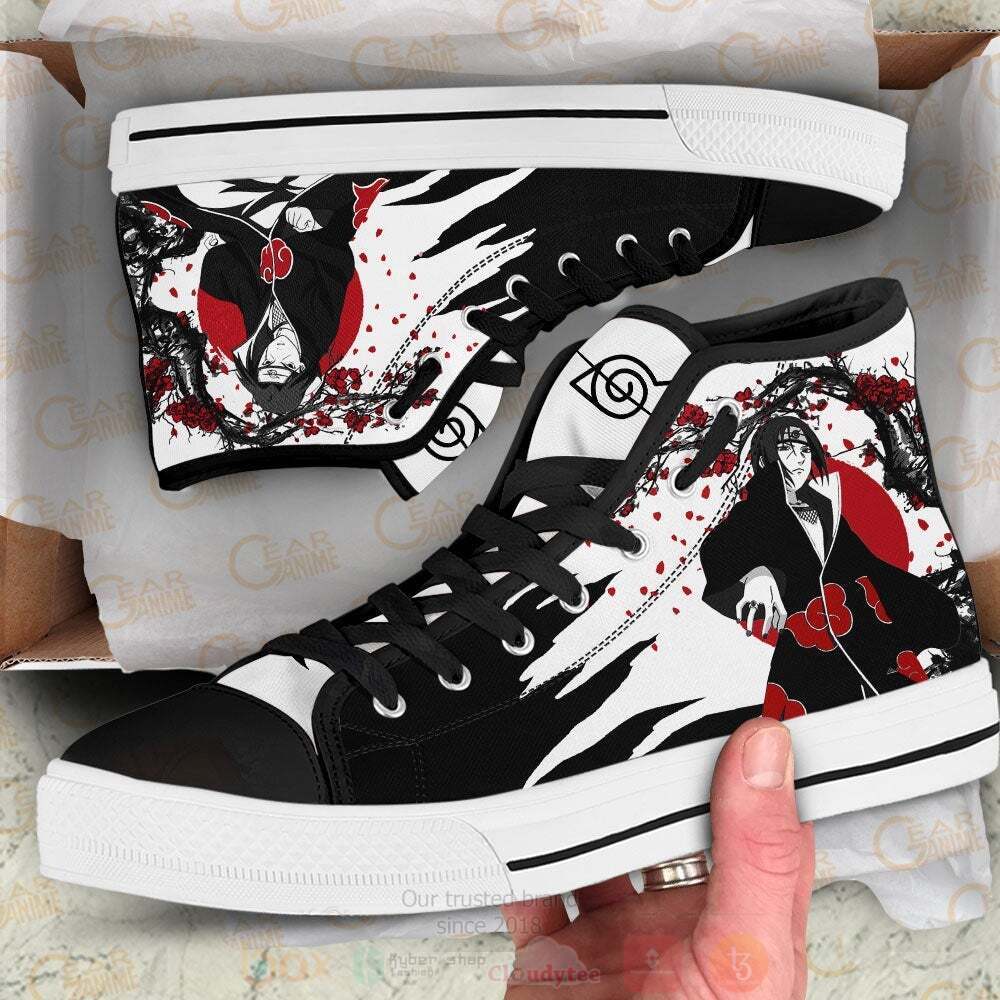Anime Naruto Itachi Uchiha High Top Canvas Shoes 1