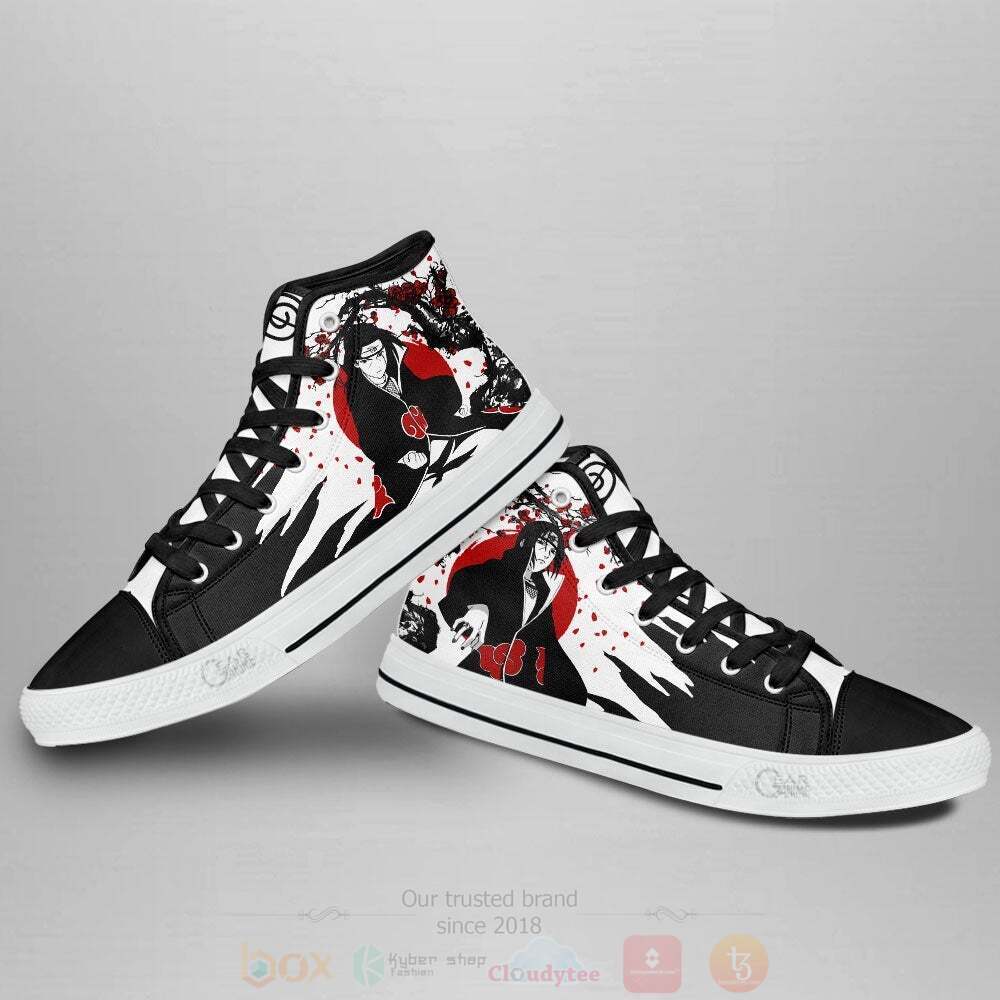 BEST Anime Naruto Itachi Uchiha High Top Shoes 4 Anime Naruto Itachi Uchiha High Top Canvas Shoes 1 2 3