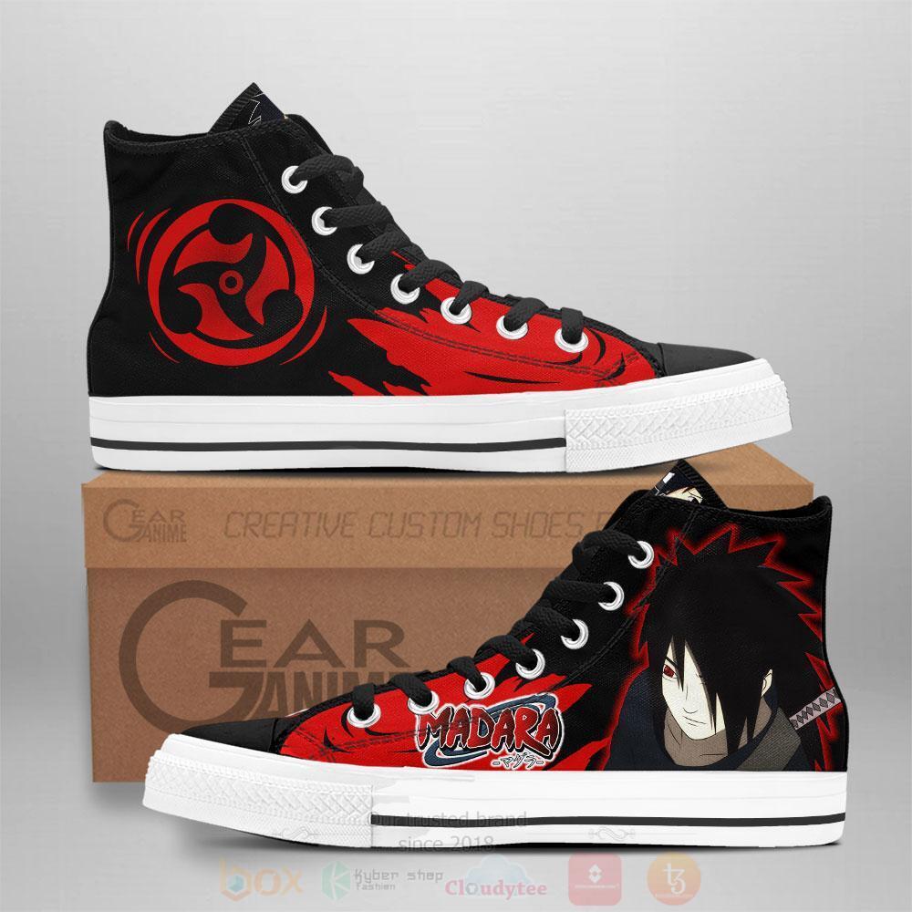 Anime Naruto Madara Uchiha High Top Canvas Shoes