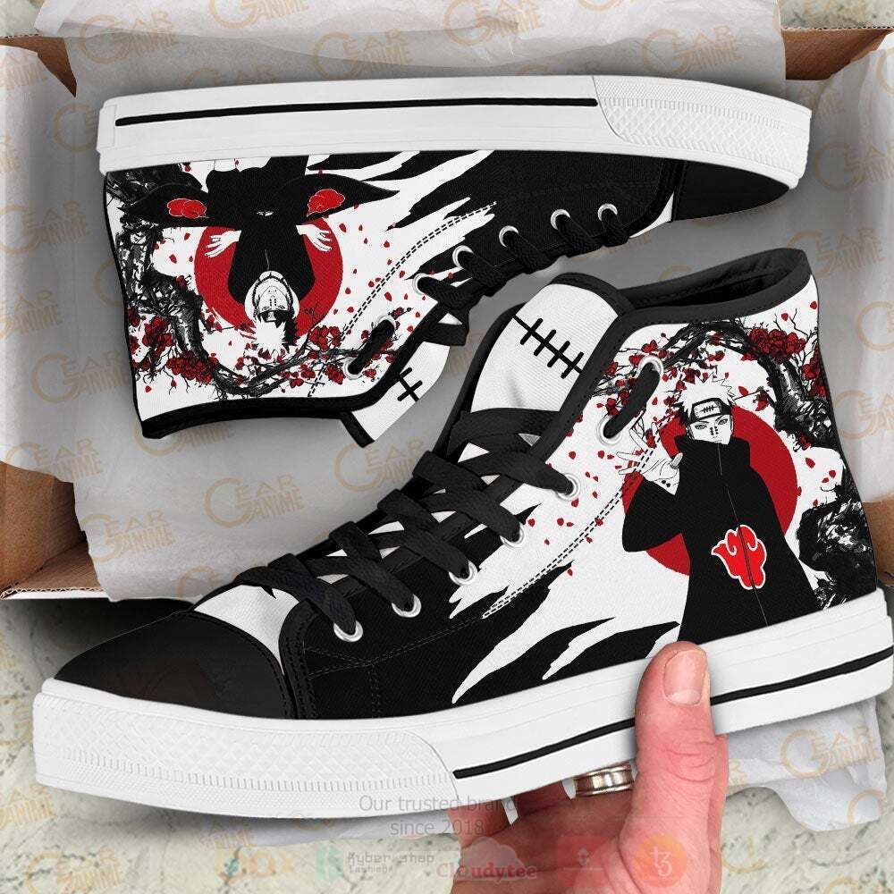 Anime Naruto Pain High Top Canvas Shoes 1