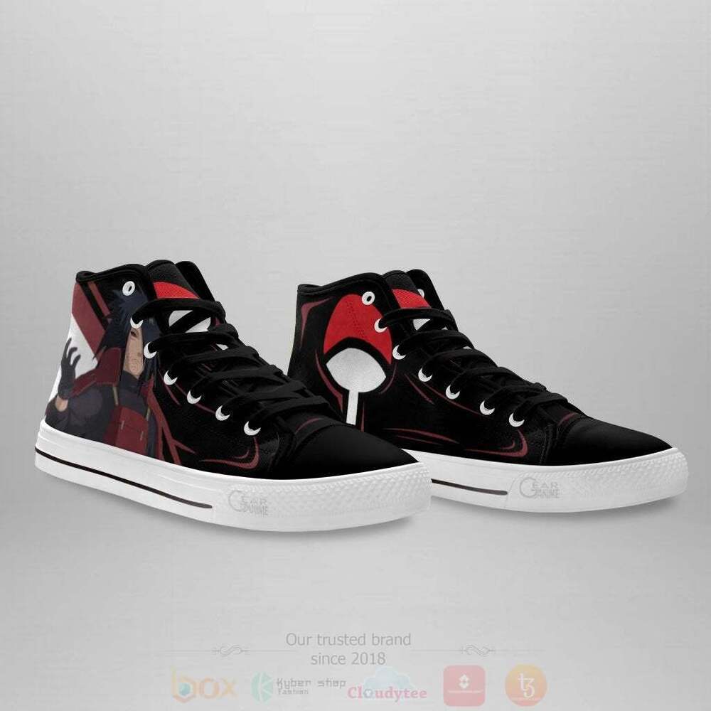 Anime Naruto Uchiha Madara High Top Canvas Shoes 1