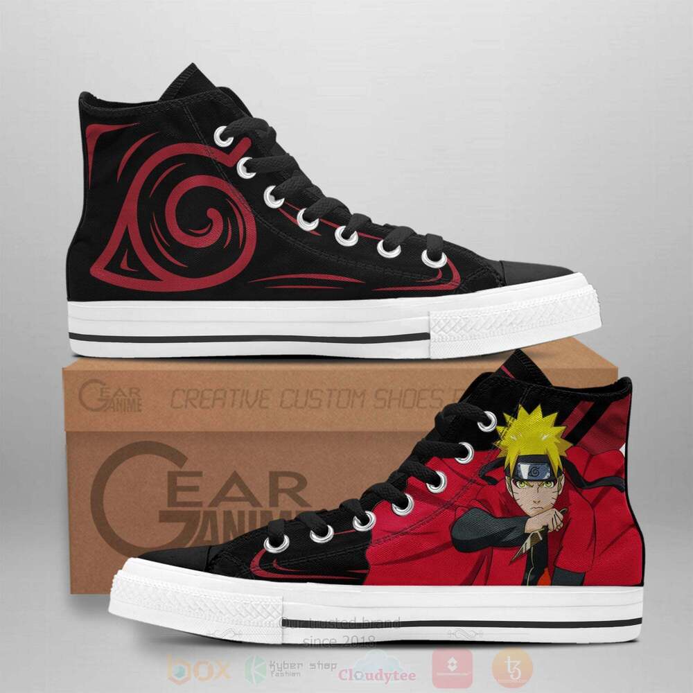 Anime Naruto Uzumaki Sage Mode High Top Canvas Shoes