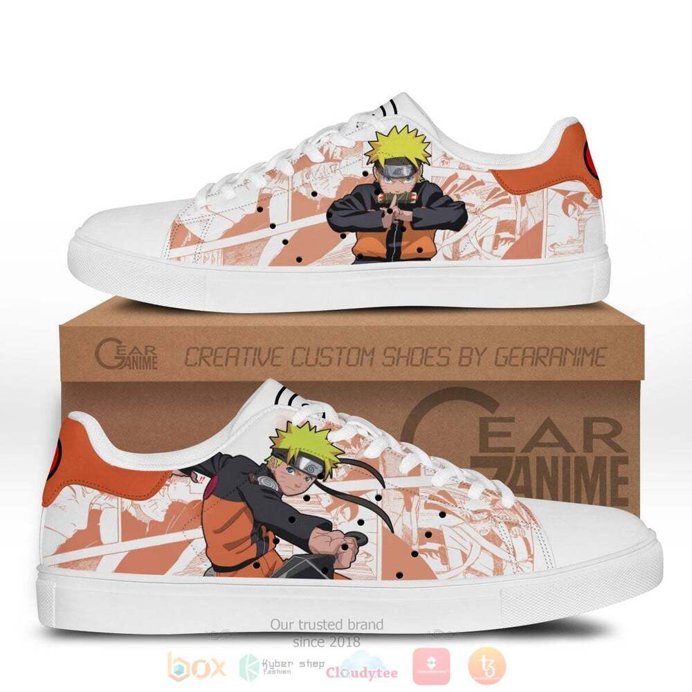 Anime Naruto Uzumaki White Skate Shoes
