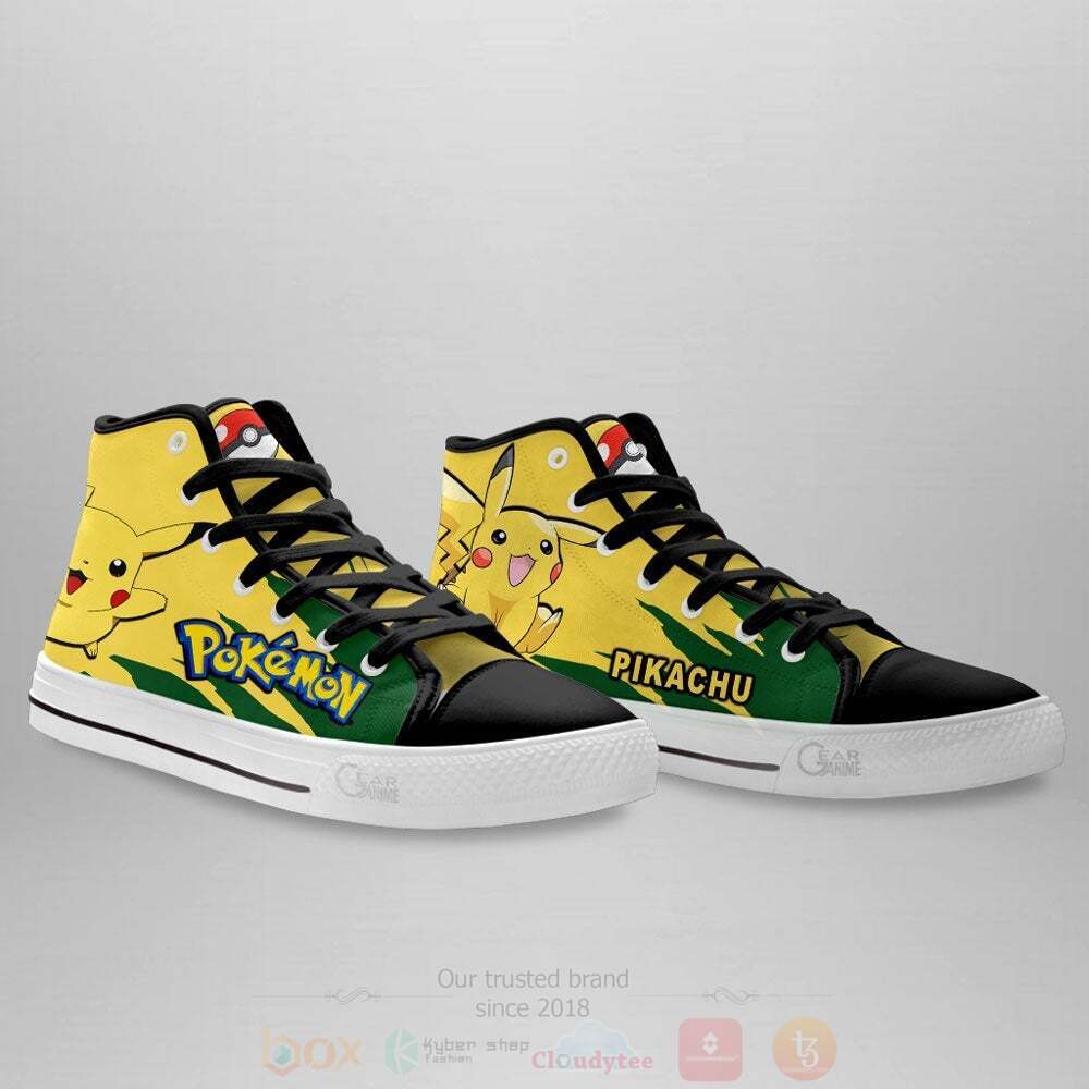 BEST Anime Pokemon Pikachu High Top Shoes 4 Anime Pokemon Pikachu High Top Canvas Shoes 1 2 3