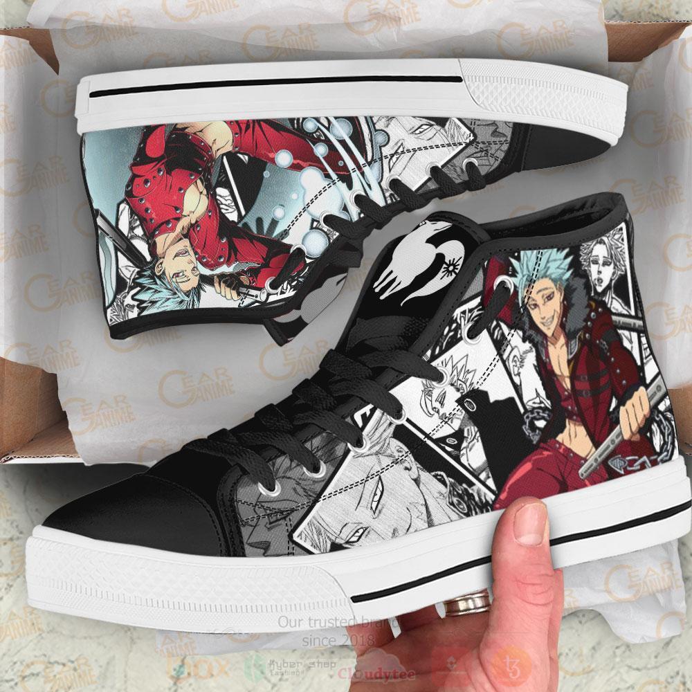 Anime Seven Deadly Sins Fox Sin of Greed Ban High Top Canvas Shoes 1