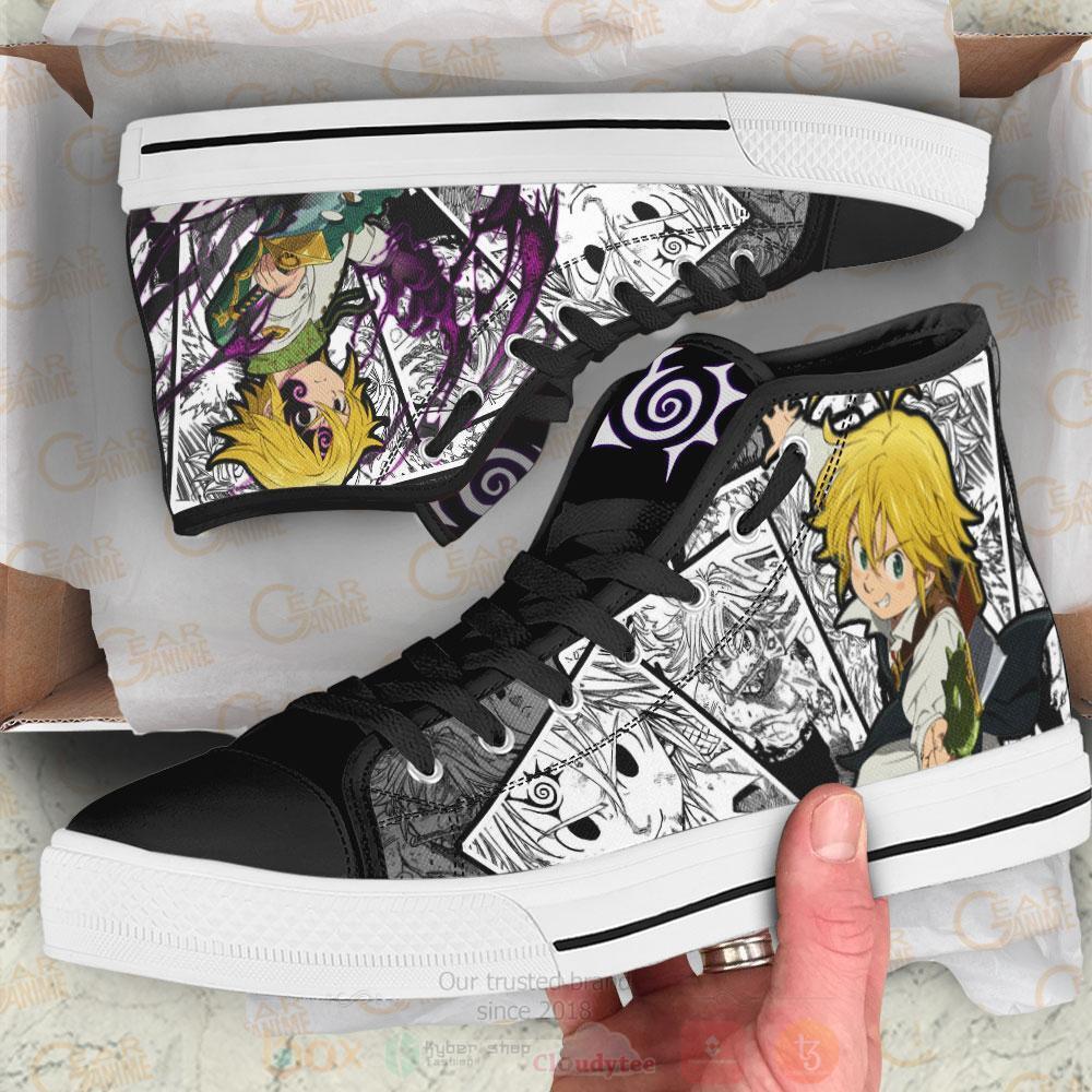 Anime Seven Deadly Sins Meliodas High Top Canvas Shoes 1