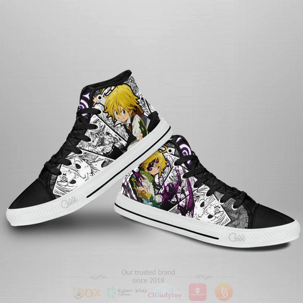 BEST Anime Seven Deadly Sins Meliodas High Top Shoes 4 Anime Seven Deadly Sins Meliodas High Top Canvas Shoes 1 2 3