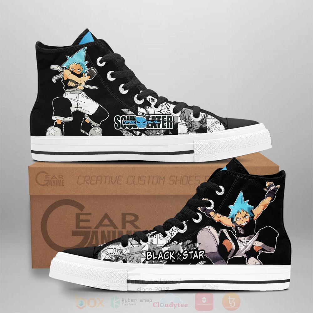Anime Soul Eater Black Star High Top Canvas Shoes