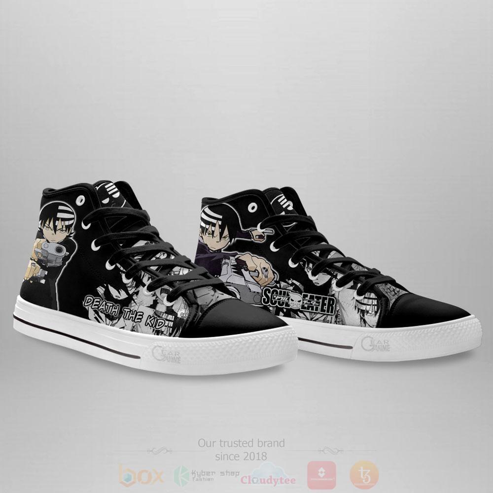 BEST Anime Soul Eater Death the Kid High Top Shoes 3 Anime Soul Eater Death the Kid High Top Canvas Shoes 1 2