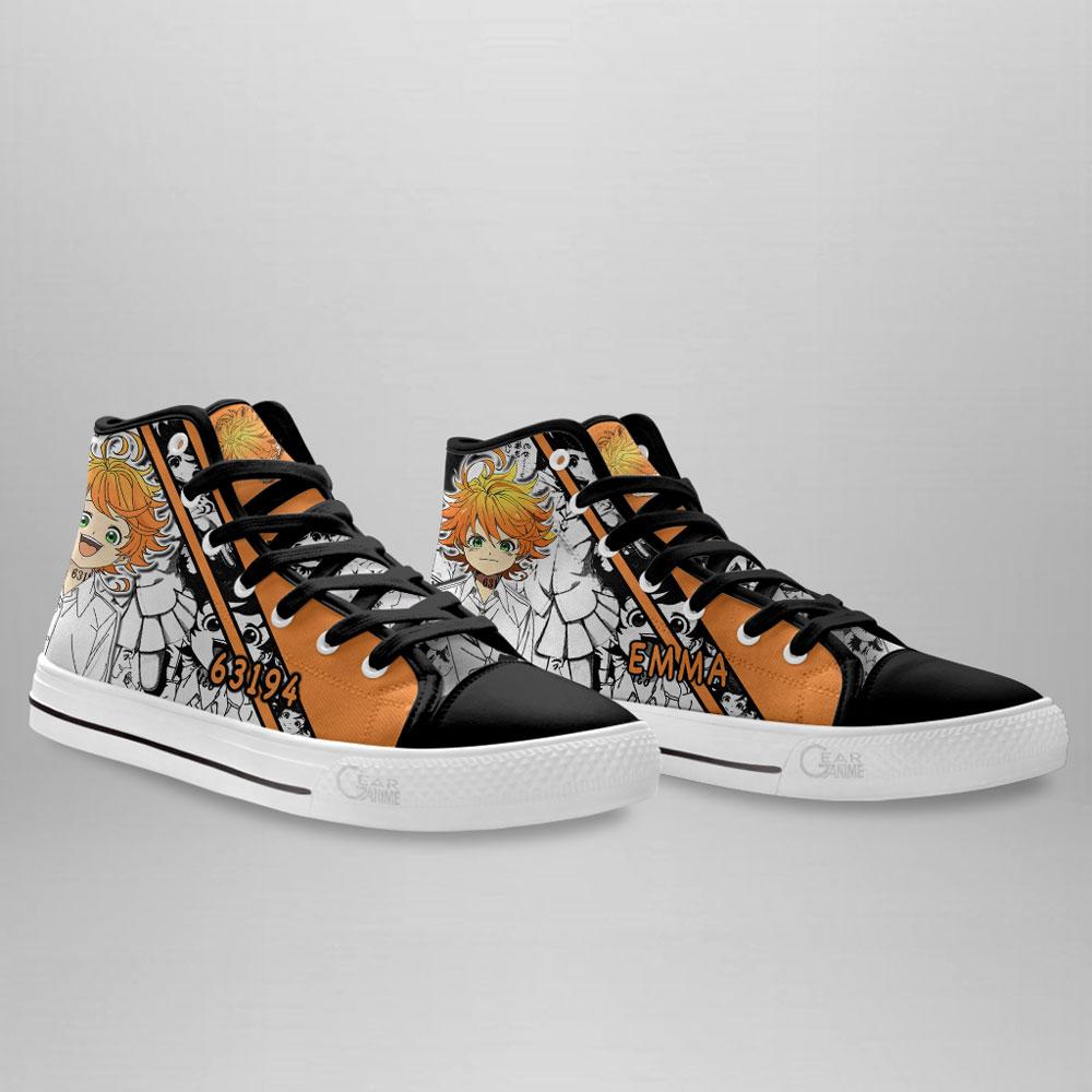 Anime The Promised Neverland Emma High Top Canvas Shoes 1 2 3