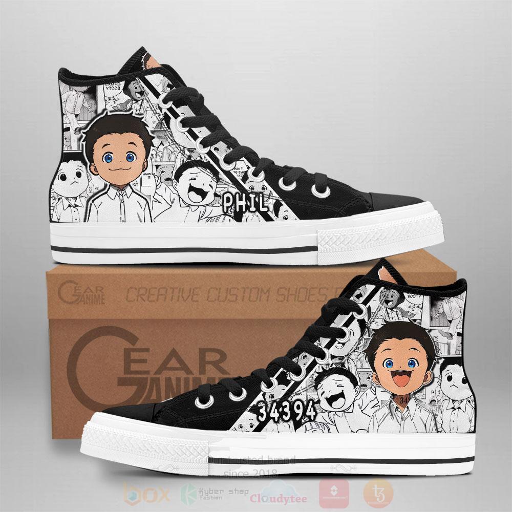 Anime The Promised Neverland Phil High Top Canvas Shoes