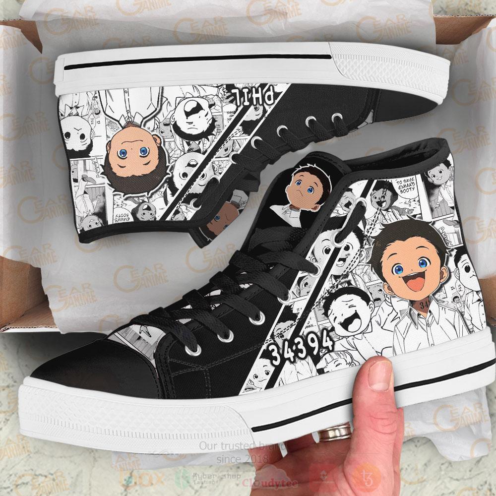 Anime The Promised Neverland Phil High Top Canvas Shoes 1