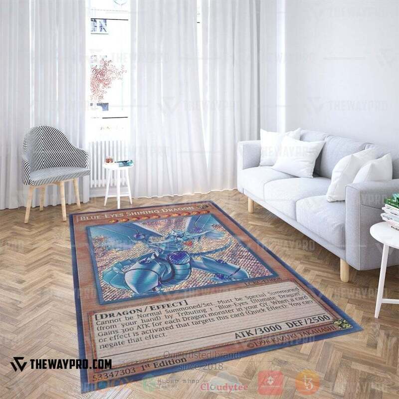 Anime YGO Blue Eyes Shining Dragon Custom Rug