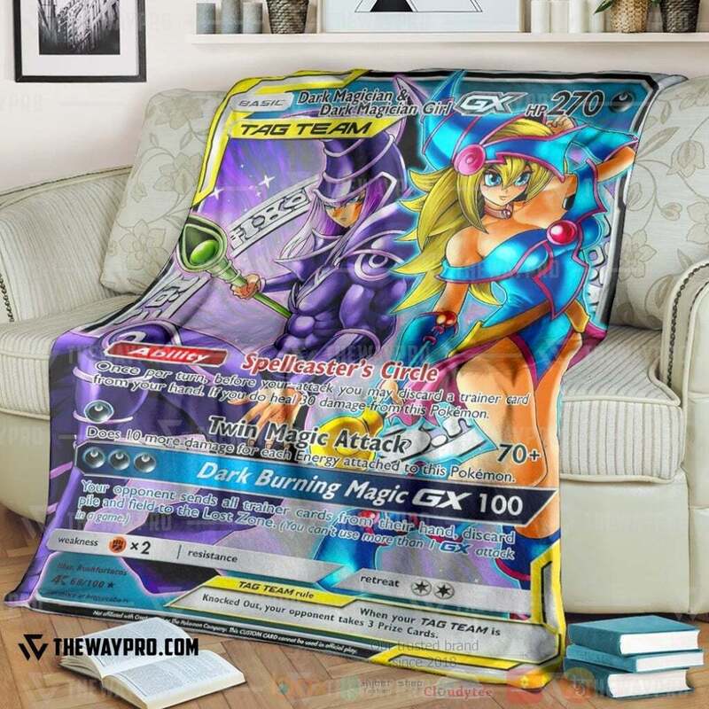 BEST Game Yu-Gi-Oh! PKM Dark Magician and Dark Magician Girl Custom Sherpa Blanket 13 Anime YGO PKM Dark Magician and Dark Magician Girl Custom Soft Blanket