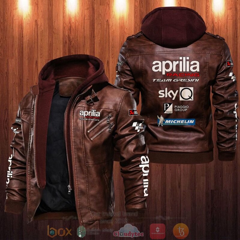 BEST Aprilia Racing Team Gresini Motogp 2D Leather PU Jacket 2 Aprilia Racing Team Gresini Motogp Leather Jacket 1