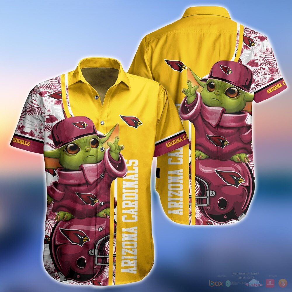 Arizona Cardinals Baby Yoda NFL Hawaiian Shirt and Shorts 2 Arizona Cardinals NFL Baby Yoda Hawaiian Shirt and Shorts 1