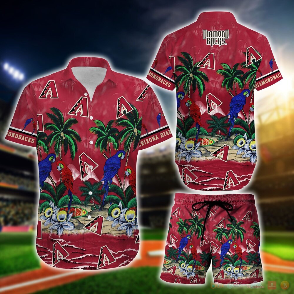 Arizona Diamondbacks Parrot Island MLB Hawaiian Shirt and Shorts 1 Arizona Diamondbacks MLB Island Hawaiian Shirt and Shorts