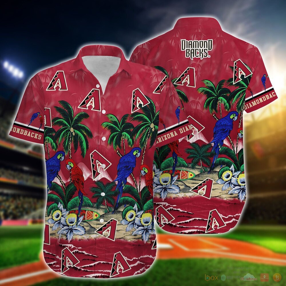 Arizona Diamondbacks Parrot Island MLB Hawaiian Shirt and Shorts 2 Arizona Diamondbacks MLB Island Hawaiian Shirt and Shorts 1