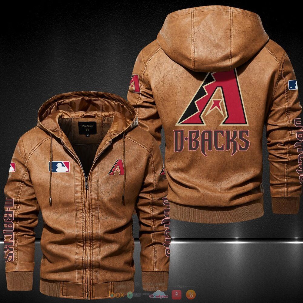 Arizona Diamondbacks MLB Hat Leather Jacket 3 Arizona Diamondbacks MLB Leather Jacket Hat 1 2