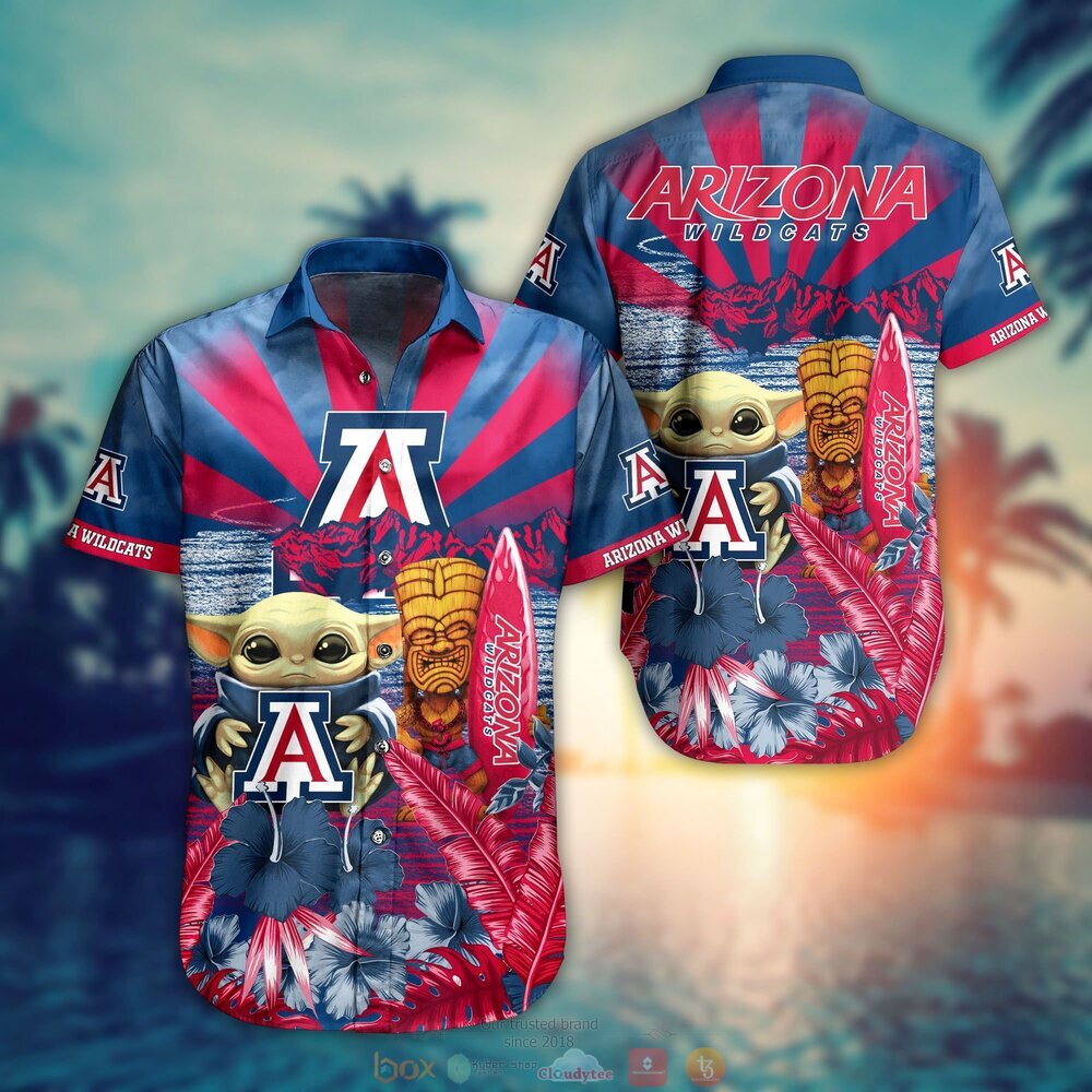 Arizona Wildcats Baby Yoda NCAA Hawaiian Shirt, Shorts 8 Arizona Wildcats NCAA Baby Yoda Hawaiian Shirt Shorts