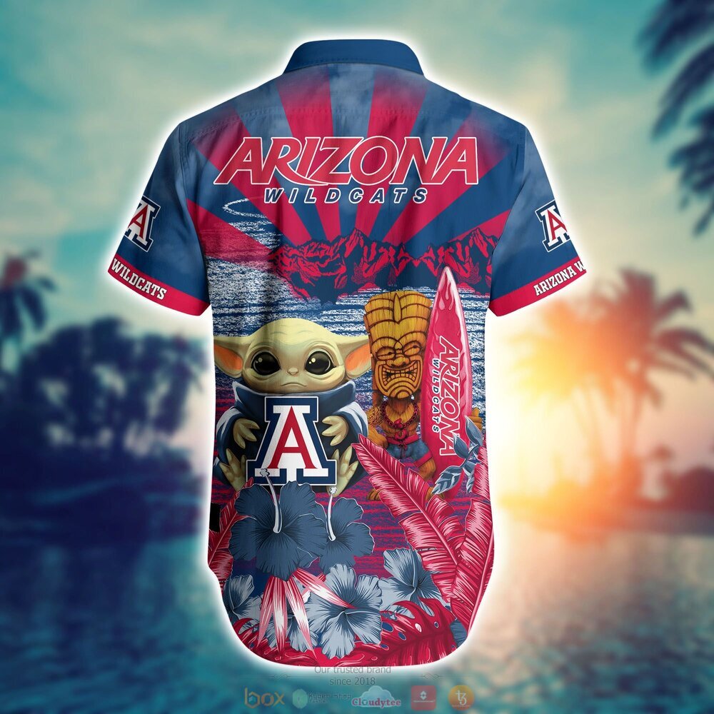 Arizona Wildcats Baby Yoda NCAA Hawaiian Shirt, Shorts 3 Arizona Wildcats NCAA Baby Yoda Hawaiian Shirt Shorts 1 2