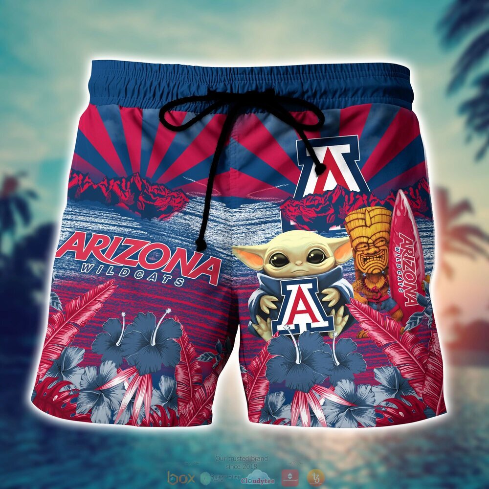 Arizona Wildcats Baby Yoda NCAA Hawaiian Shirt, Shorts 4 Arizona Wildcats NCAA Baby Yoda Hawaiian Shirt Shorts 1 2 3