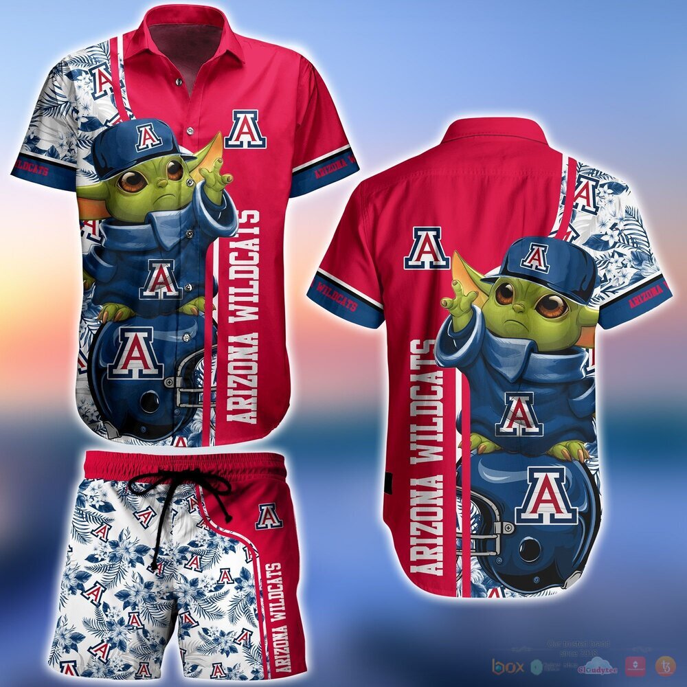 Arizona Wildcats NCAA Baby Yoda Hawaiian Shirt and Shorts