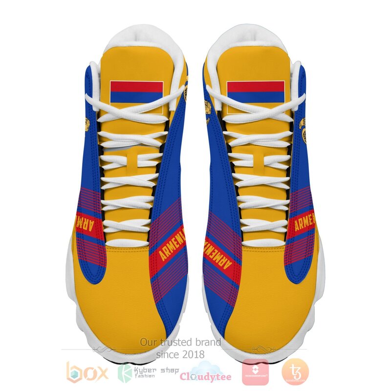 Armenia Personalized Yellow Air Jordan 13 Shoes 1