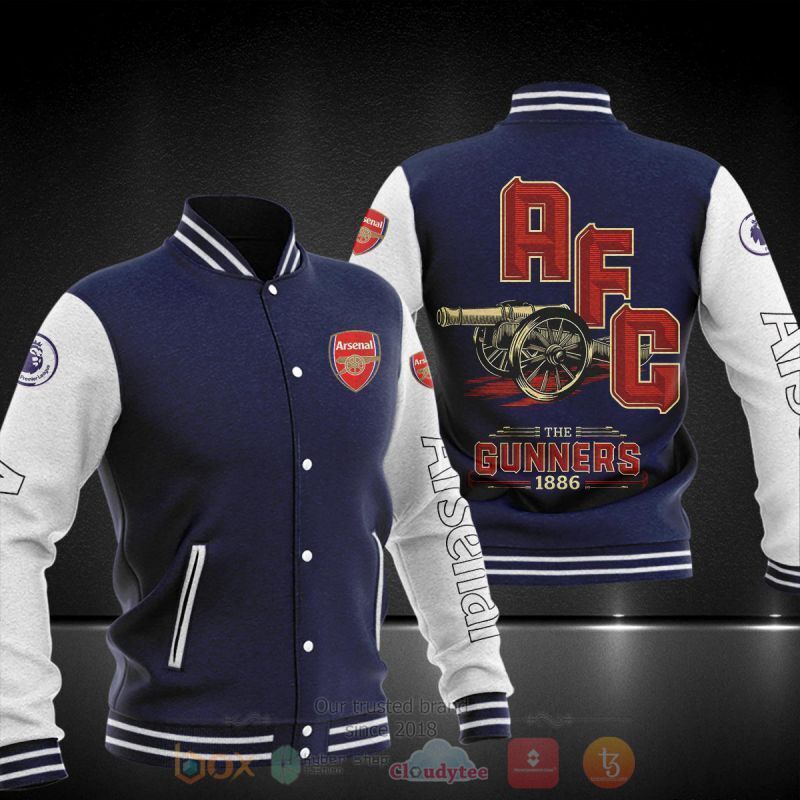 Arsenal Football Club Official Soccer Gift Mens Retro Varsity Baseball Jacket