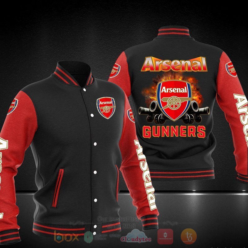 Arsenal FC Gunners Baseball Jacket 4 Arsenal FC Gunners Baseball Jacket 1 2 3