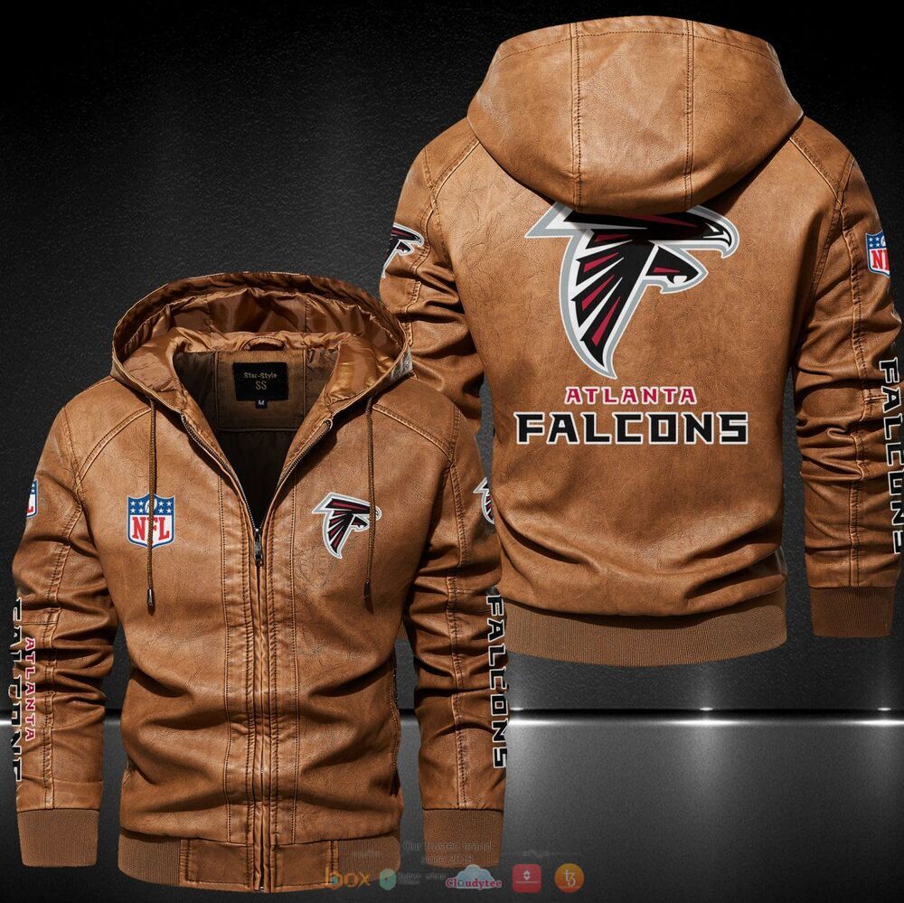 Atlanta Falcons NFL Hat Leather Jacket 6 Atlanta Falcons NFL Leather Jacket Hat 1 2 3 4 5